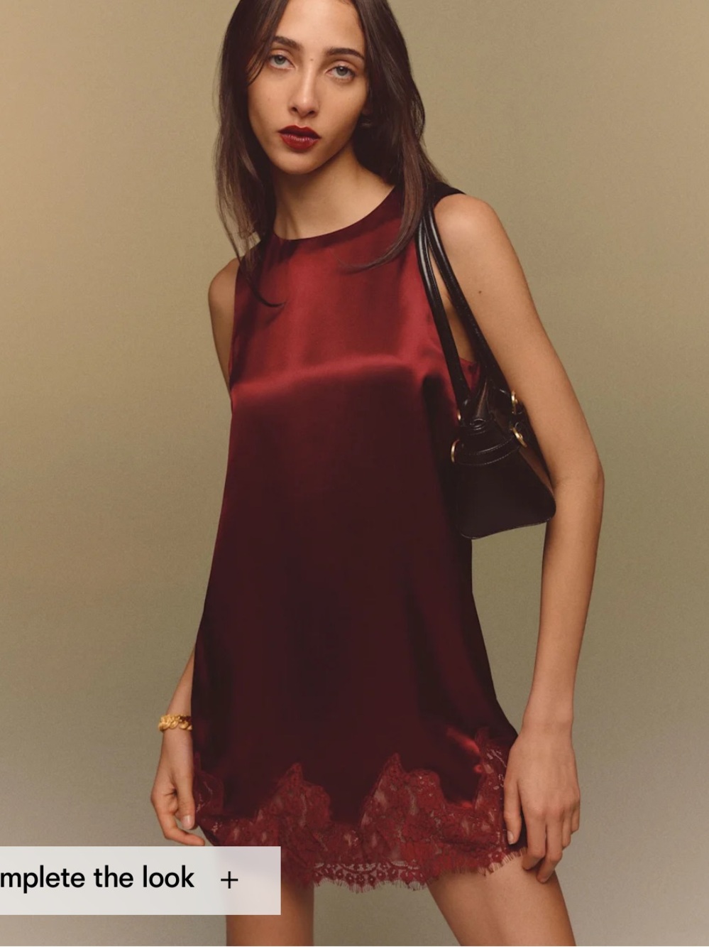 NWT REFORMATION Jessalyn Silk Dress, Chianti - Picture 2 of 8